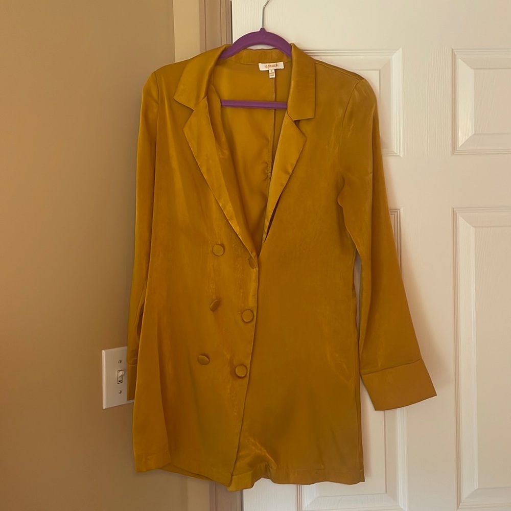 Forever 21 double breasted blazer dress in mustard
